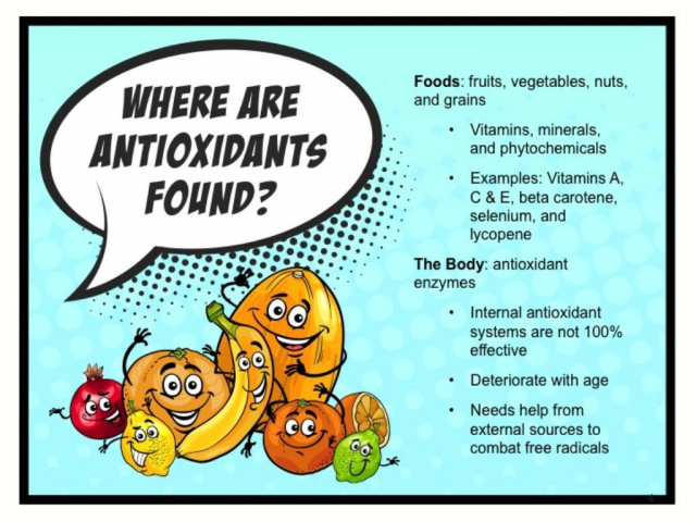 Where are antioxidants found? graphic